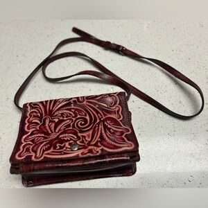Red leather Patricia Nash shoulder bag/clutch